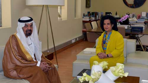 معالي الشيخة ميّ آل خليفة تودع السفير الإماراتي في المملكة
