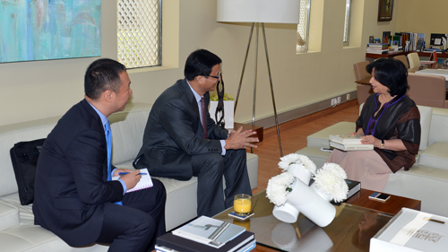 H.E Shaikha Mai Receives Chinese Ambassador Joint cultural relations discussed


