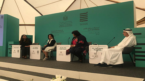 ضمن مشاركتها في الجلسة الافتتاحية لمهرجان البُردة بأبوظبي، الشيخة مي: المهرجان منصة مناسبة للترويج لغنى الفن الإسلامي


