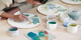 Painting on Pottery Plates  