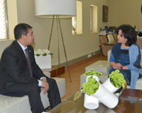 H.E Shaikha Mai Receives the Kazakhstan Ambassador
