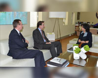 H.E Shaikha Mai receives UK Ambassador and British Council Director

