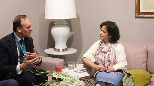 H.E Shaikha Mai Receives Head of Italian Delegation, Taking part the 42nd meeting of the World Heritage Committee