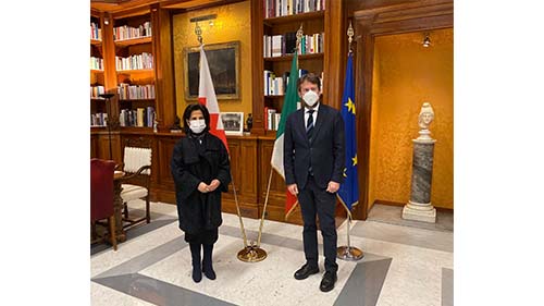 H.E Shaikha Mai Meets the Italian Minister of Culture in Rome


