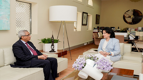 H.E Shaikha Mai His Excellency the Egyptian Ambassador, Cultural relations between both countries discussed

