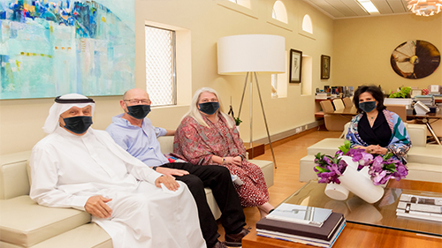 H.E Shaikha Mai receives Sarah Carter, daughter of British Archaeologist, Major John Carter, Mrs. Carter donated important documents from her father's possessions about early excavation efforts in Bahrain to the Culture Authority

